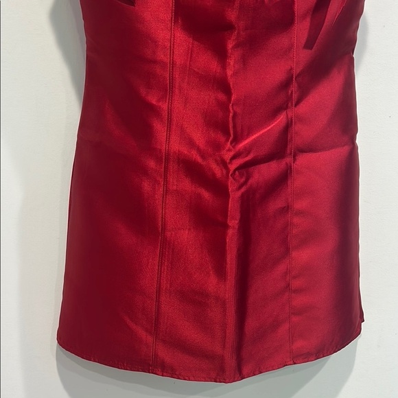 Current Mood Pixie Elegant Red Satin mini Dress large new with tags women’s - Picture 4 of 5